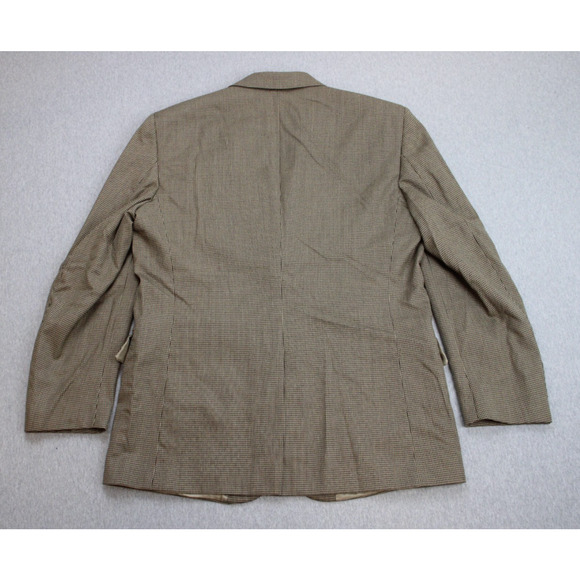 Jos A Bank Blazer Mens 41R Brown Check 100% Wool Signature Collection - Picture 3 of 10